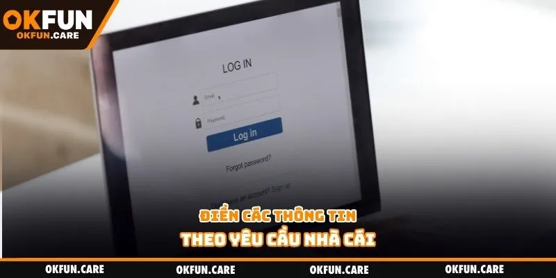 Điền các thông tin theo yêu cầu nhà cái